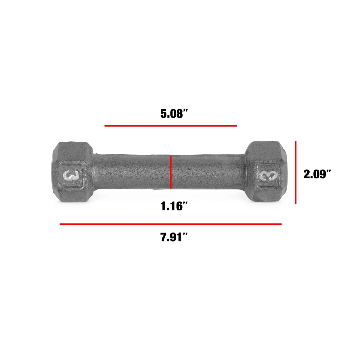 Cast Iron Dumbbell 25 Lb. Pair M490056