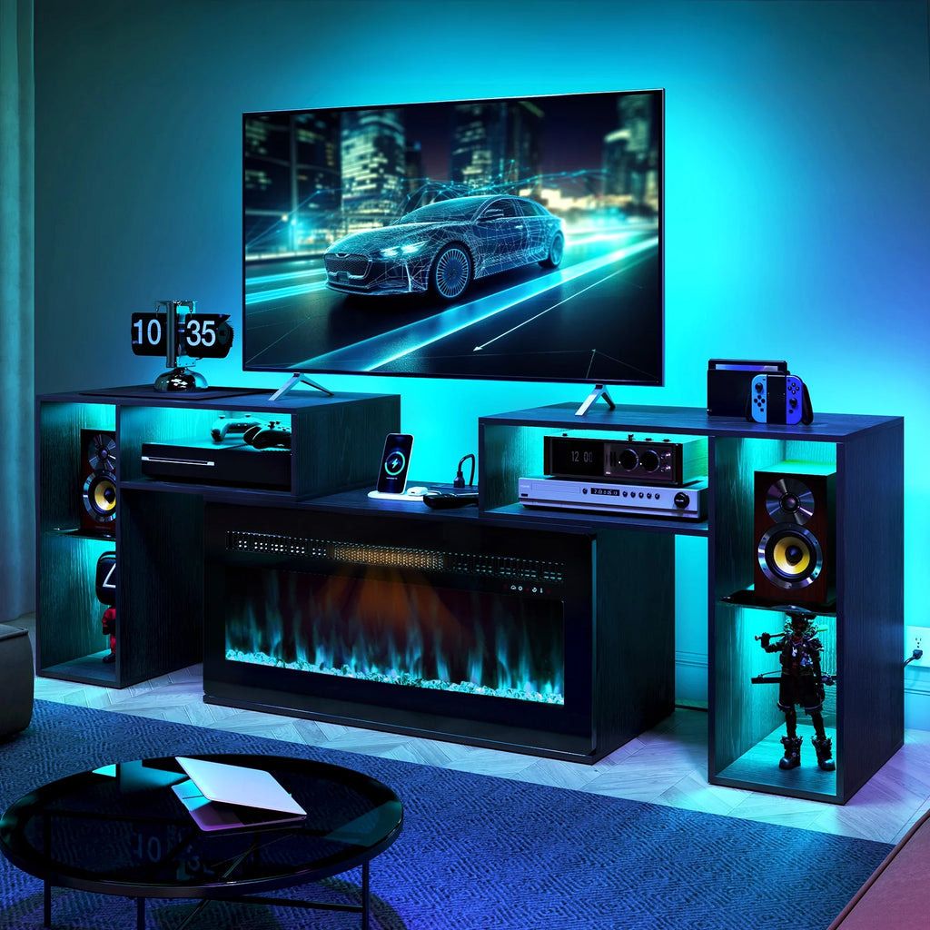 White Entertainment Center with Electric Fireplace and 42 Fireplace Z415348