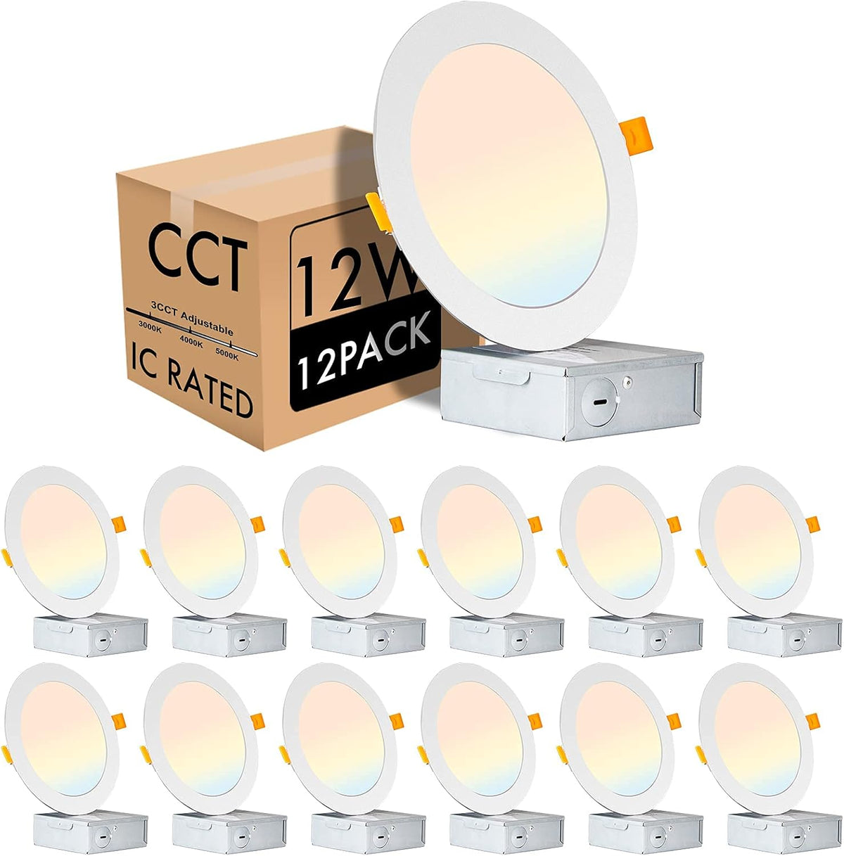 24 Pack 5/6 Inch Dimmable LED Disk Lights I217