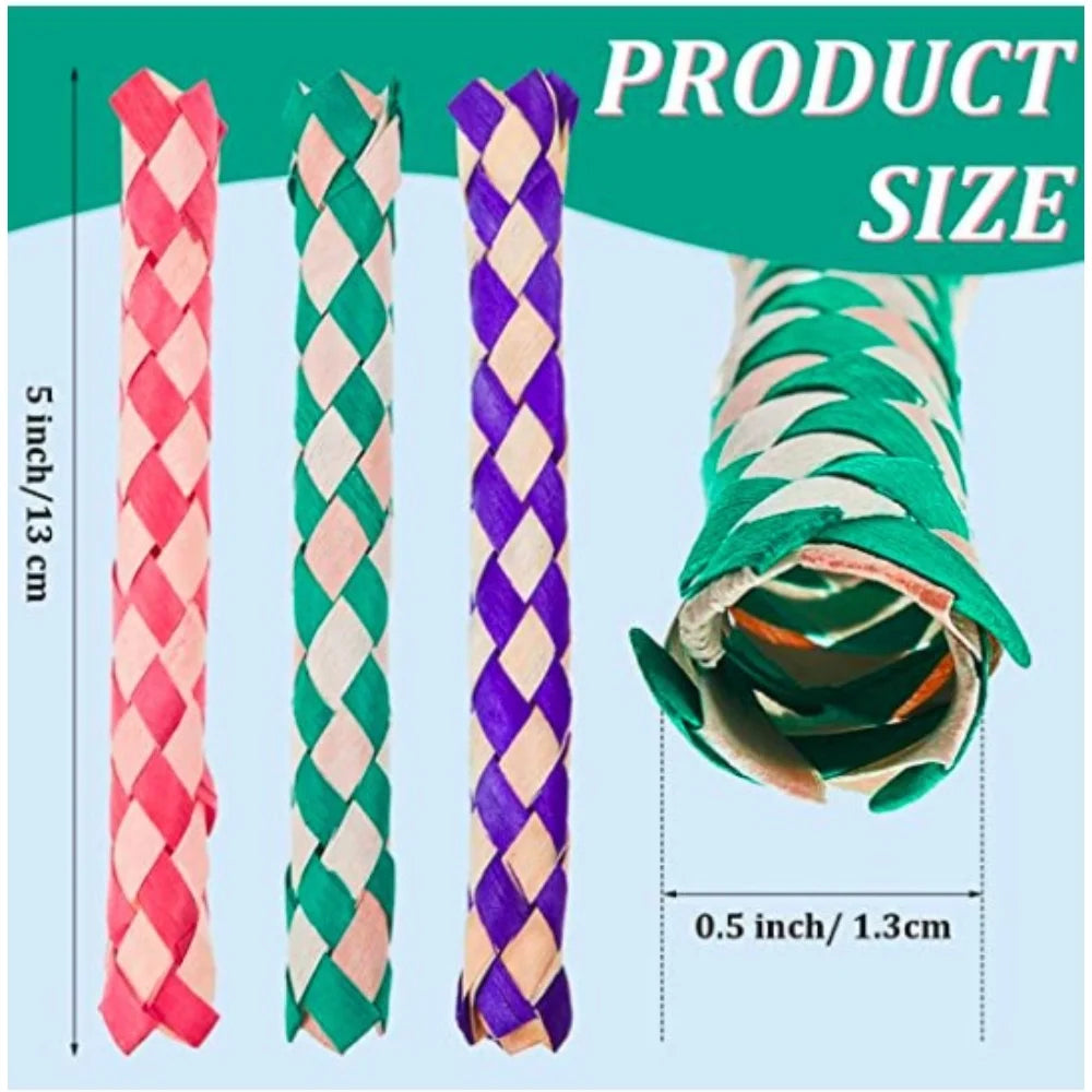 Classic Chinese Bamboo Finger Traps, Pack of 72, Assorted Colors I610671
