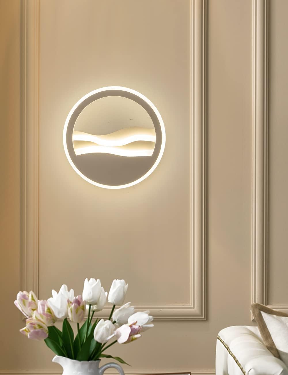 Modern LED Wall Sconce Light, 22W Three-Color Dimming Z928736