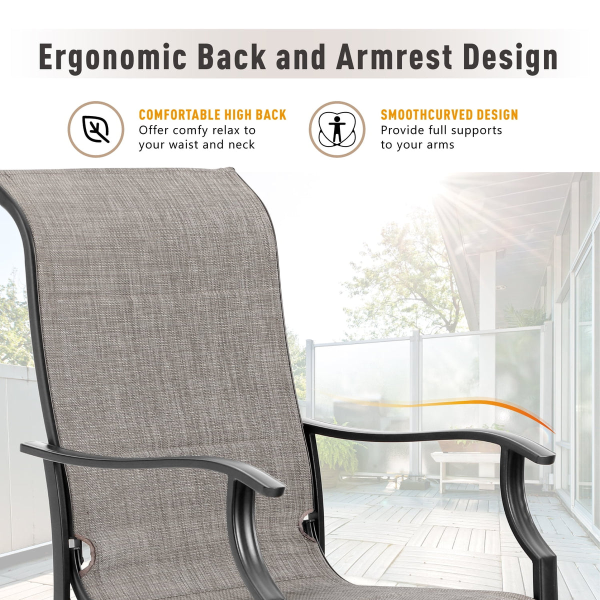 9-Piece Outdoor Patio Dining Set with 8 Swivel Armchairs & Extendable Table U7157