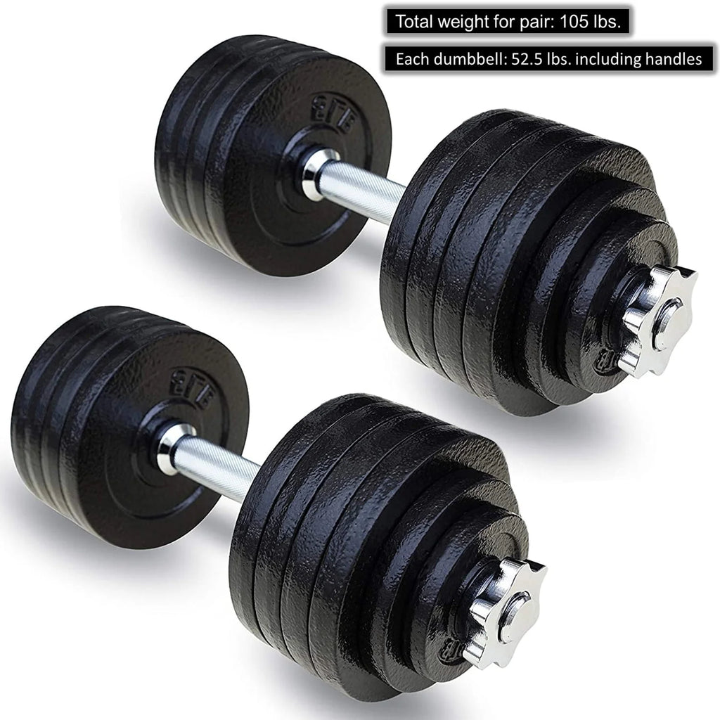 105 lbs Adjustable Cast Iron Dumbbells Set P666