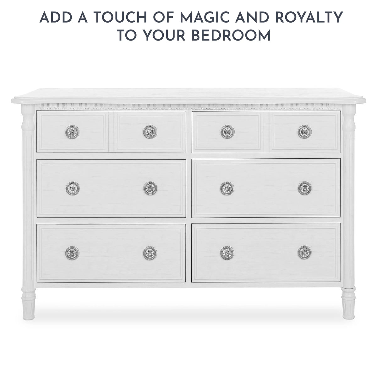 White 6 Drawer Double Dresser Y7532