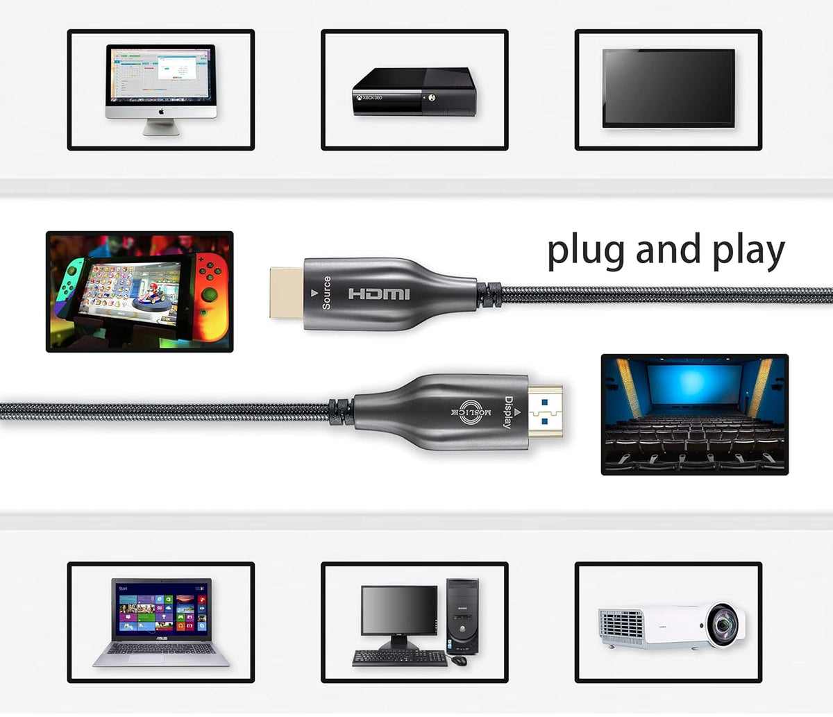 4K Fiber Optic HDMI Cable 100ft F26059
