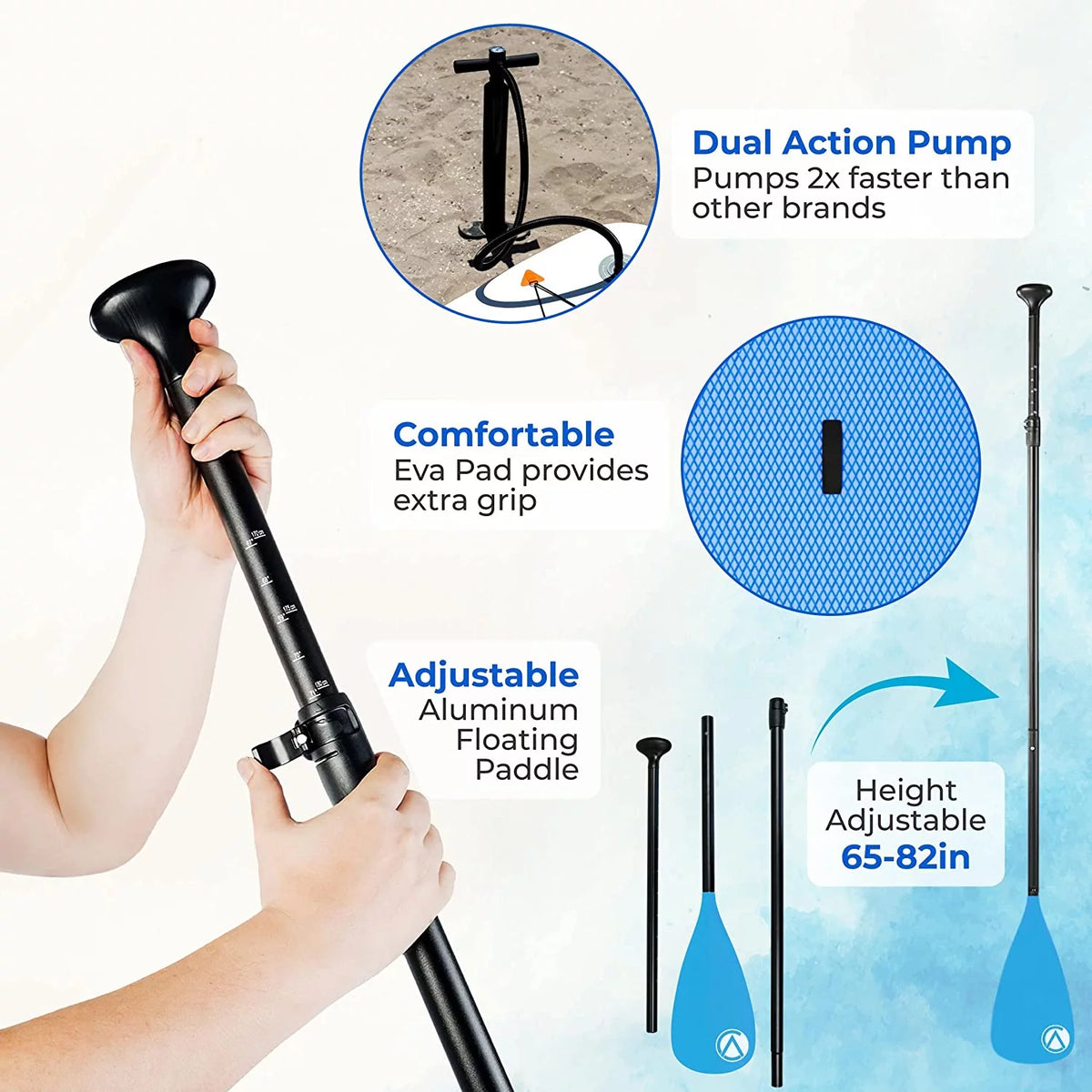 Blue Inflatable Paddle Board SUP Kit Z658901