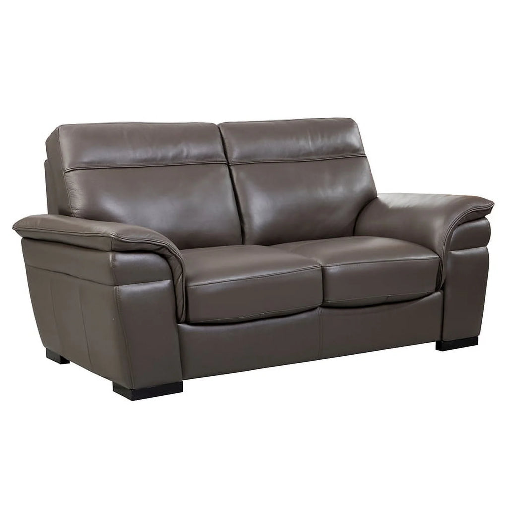 Taupe Italian Leather Loveseat F86021