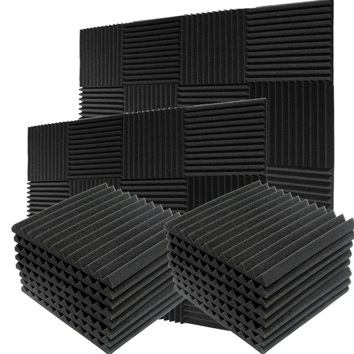 24 Pack Black Acoustic Foam Panels R77348