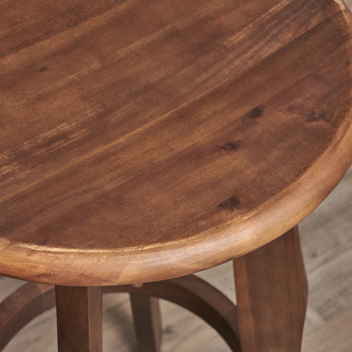 Acacia Wood Barstools, Set of 2, Dark Brown A918