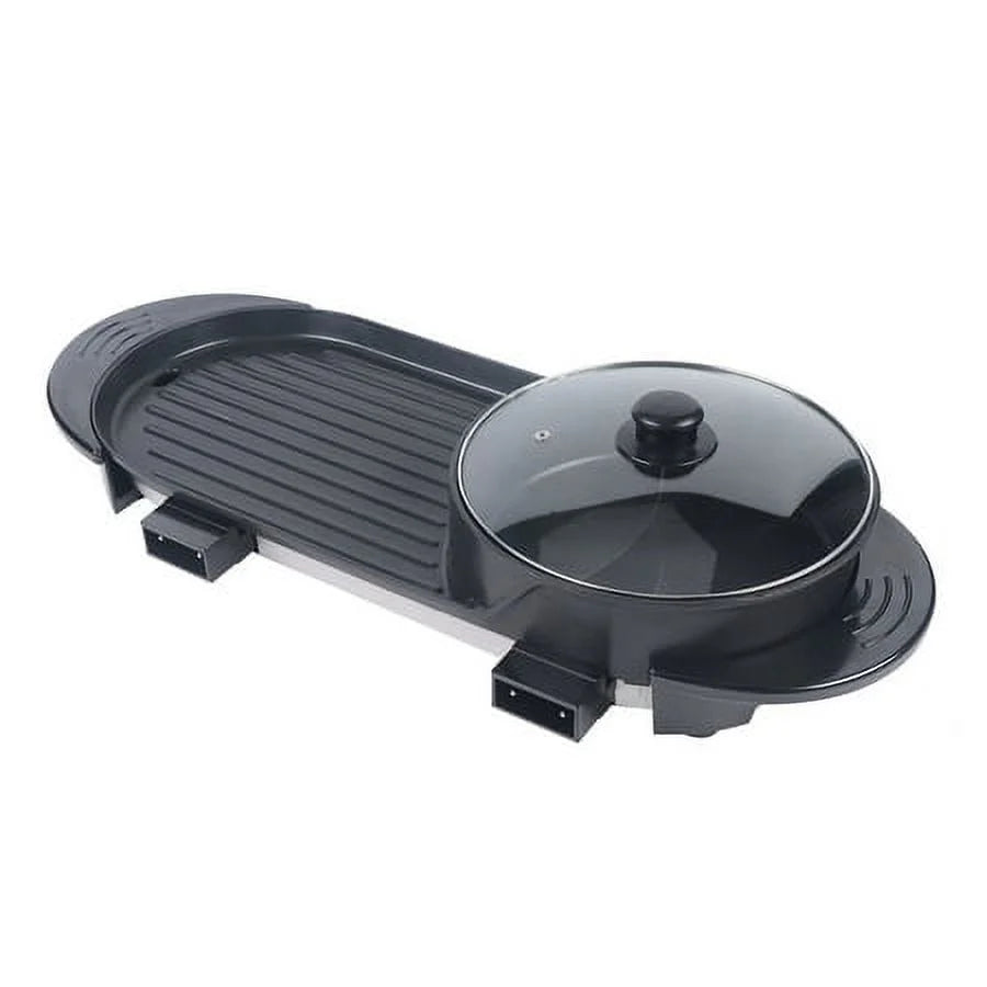 2 In 1 Portable Electric Non-stick Hot Pot Barbecue Grill Q4761