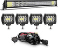 32 LED Light Bar with Wiring Harness and 4 Inch Fog Lamps I28838