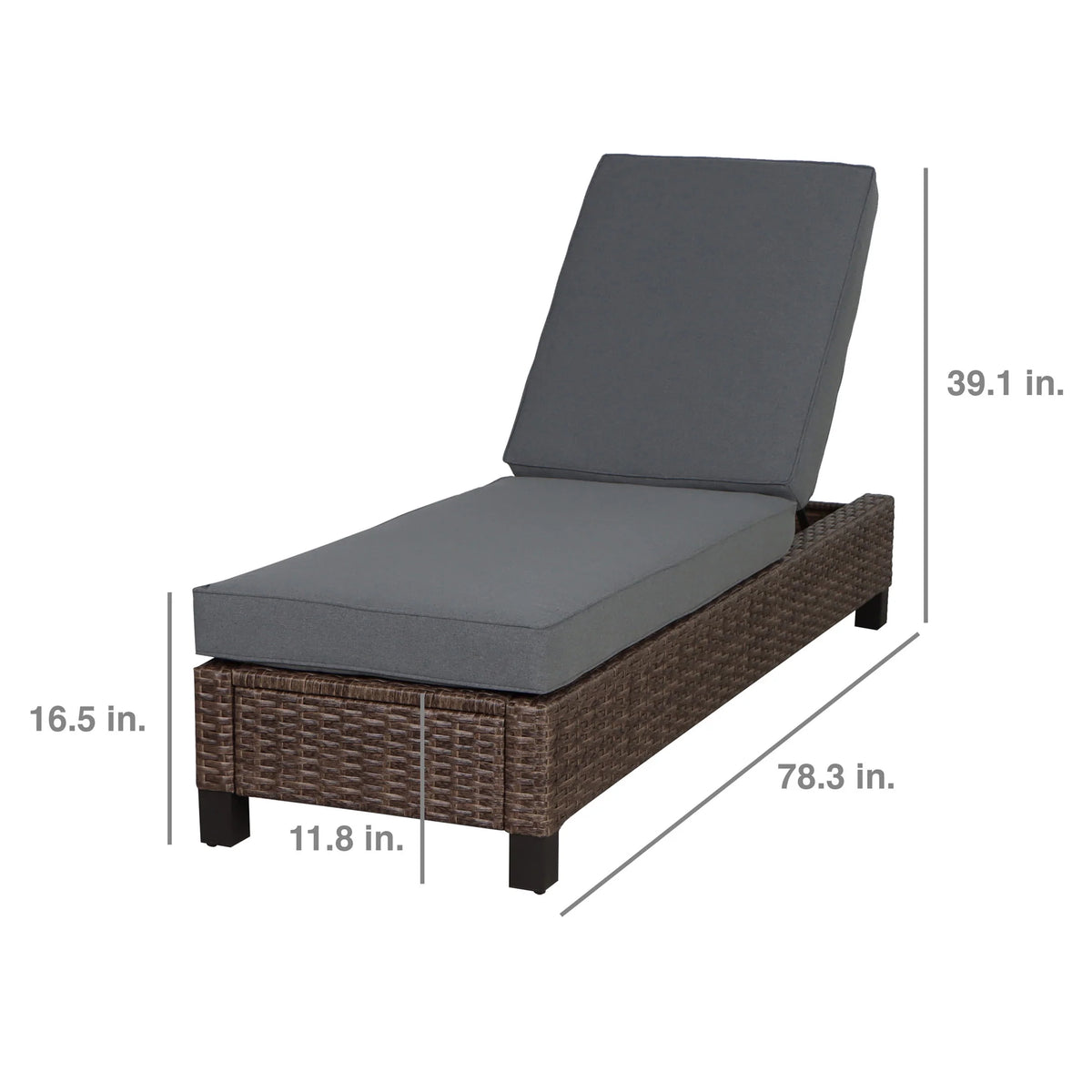 Gray Outdoor Chaise Lounge Chair D683