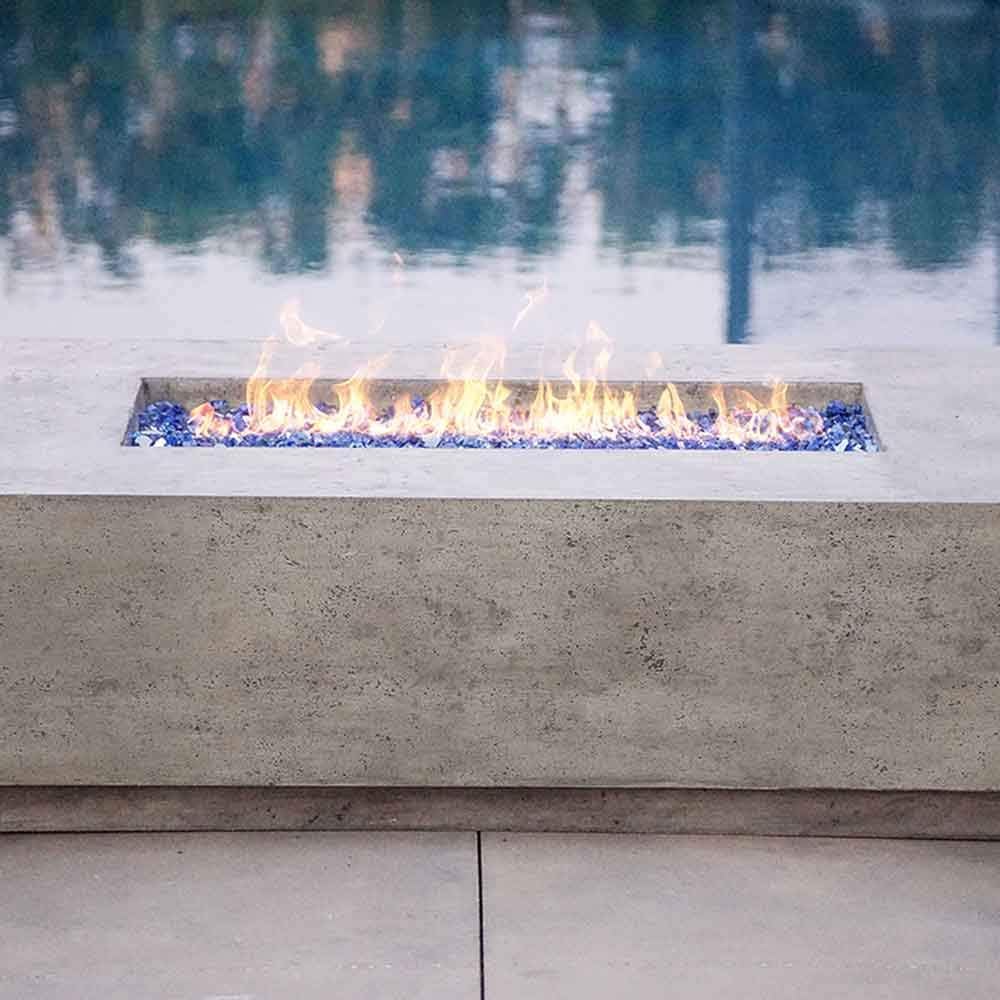 Pewter 56x38-Inch Concrete Gas Fire Pit H40640