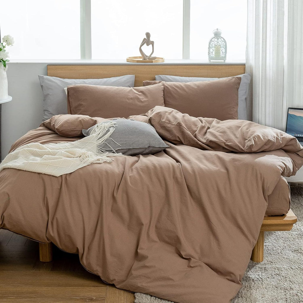 Queen 3 PCs Percale Cotton Duvet Cover Set O307