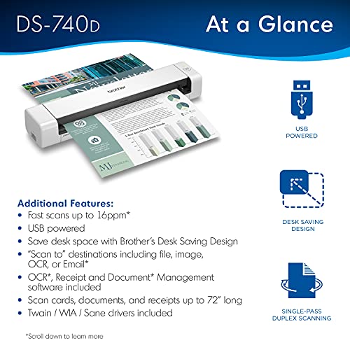 Duplex Compact Mobile Document Scanner U6443