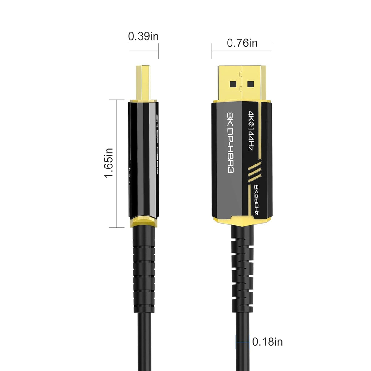 Fiber Optic DisplayPort Cable 50ft D4552