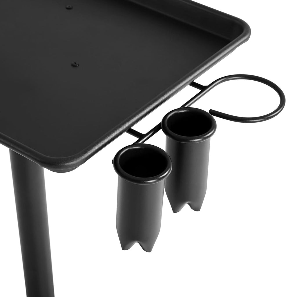 Black Rolling Aluminum Utility Cart with 5 Casters E3412