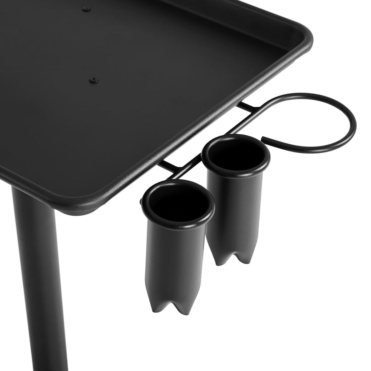 Black Rolling Aluminum Utility Cart with 5 Casters E3412