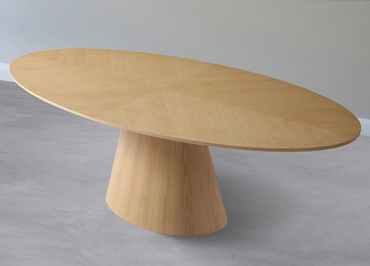 White Oak Wood Oval Dining Table H329194