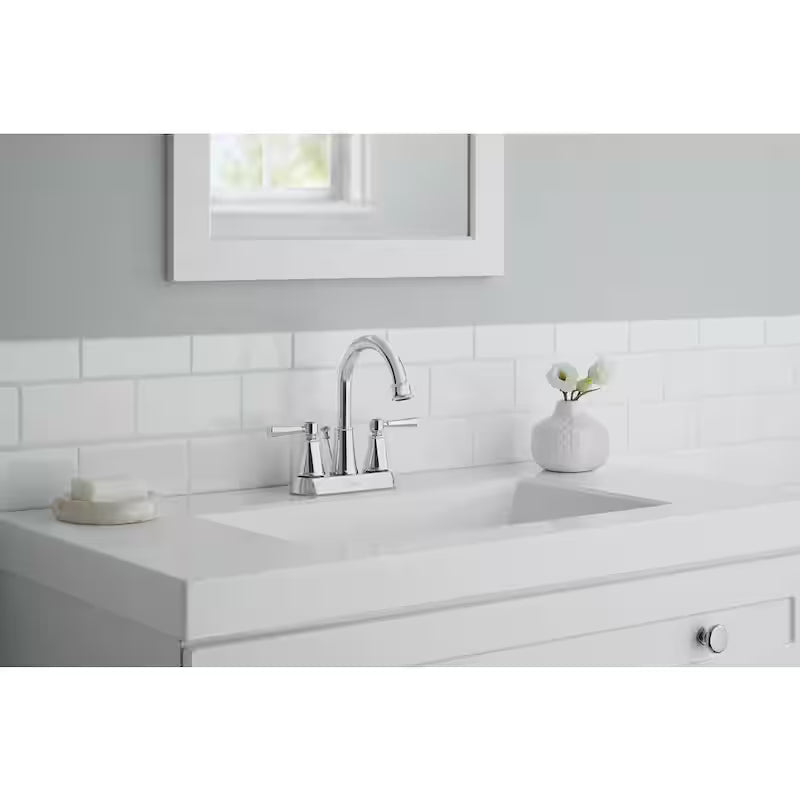 Chrome Double Handle High-Arc Bathroom Faucet H89574