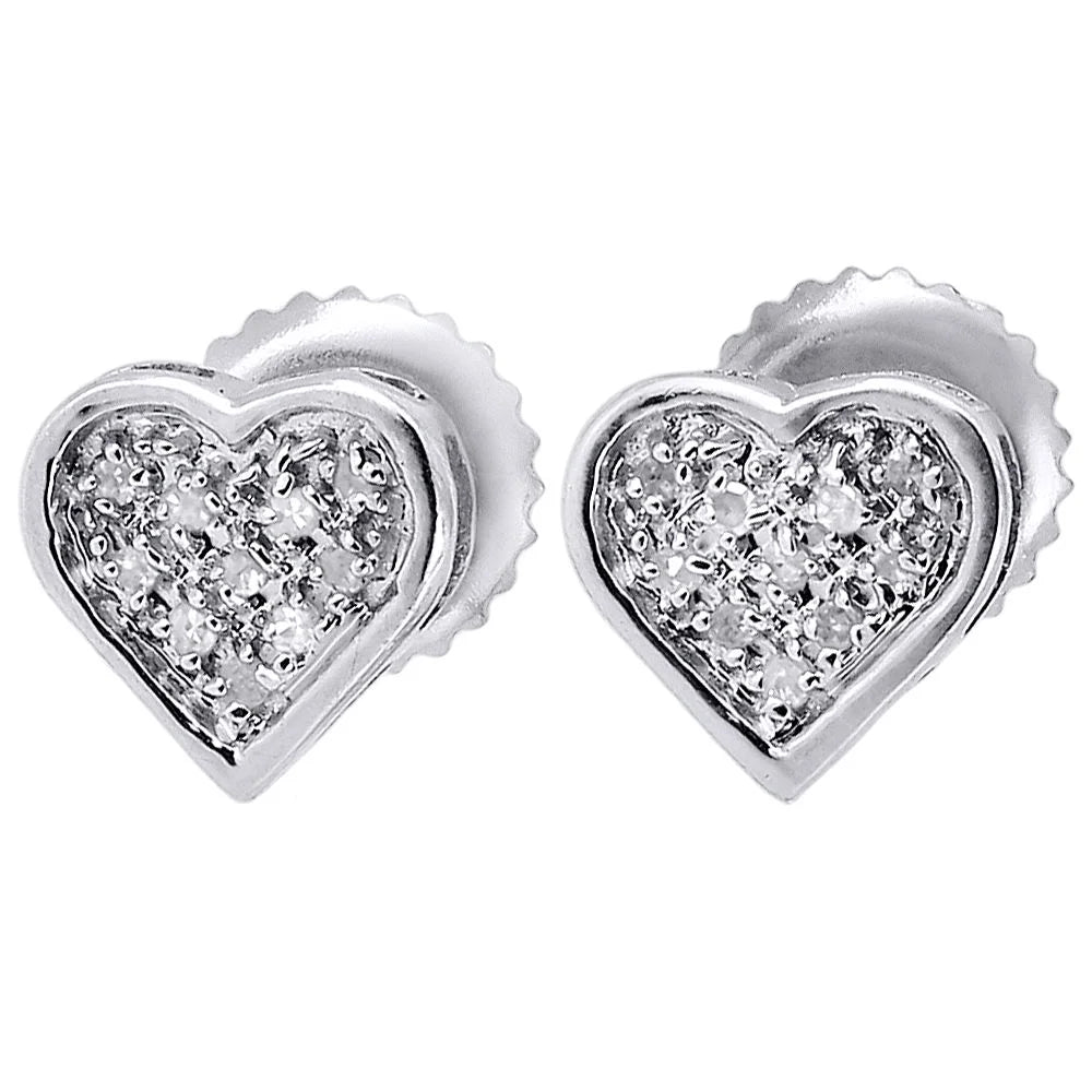 Sterling Silver Heart Stud Earrings K396482