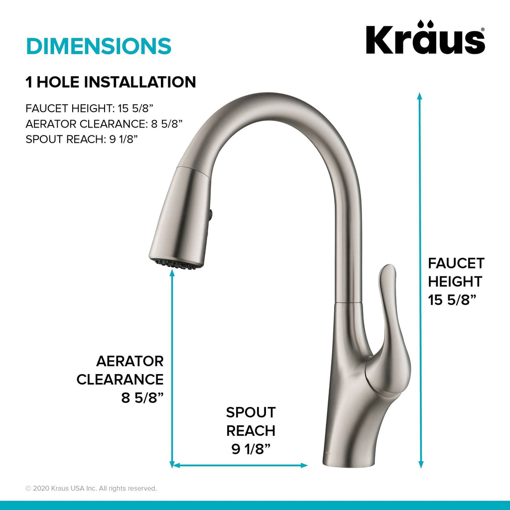 Stainless Steel Single Handle Pull-Down Kitchen Faucet H13485