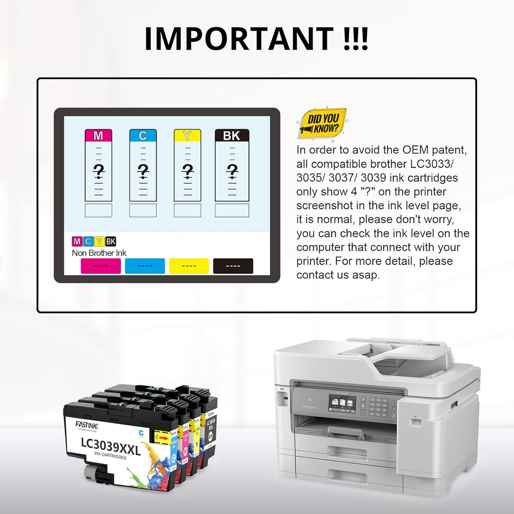 Compatible LC3039 Ink Cartridge 4 Pack BK/C/M/Y S871