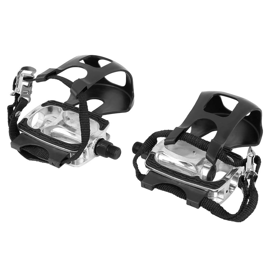 9/16'' Platform Bicycle Pedals with Toe Clip Foot Straps Y504119