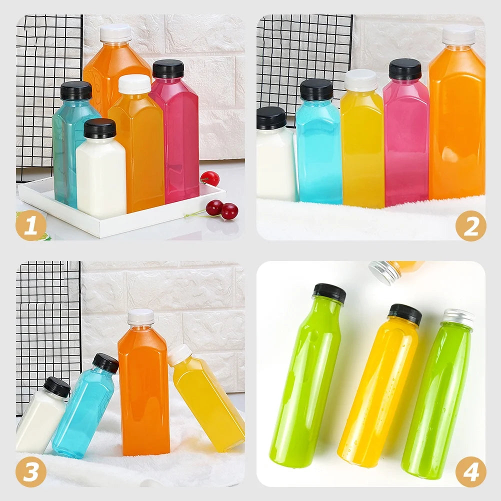 25 pcs Clear Plastic Juice Bottles with Caps Z53544