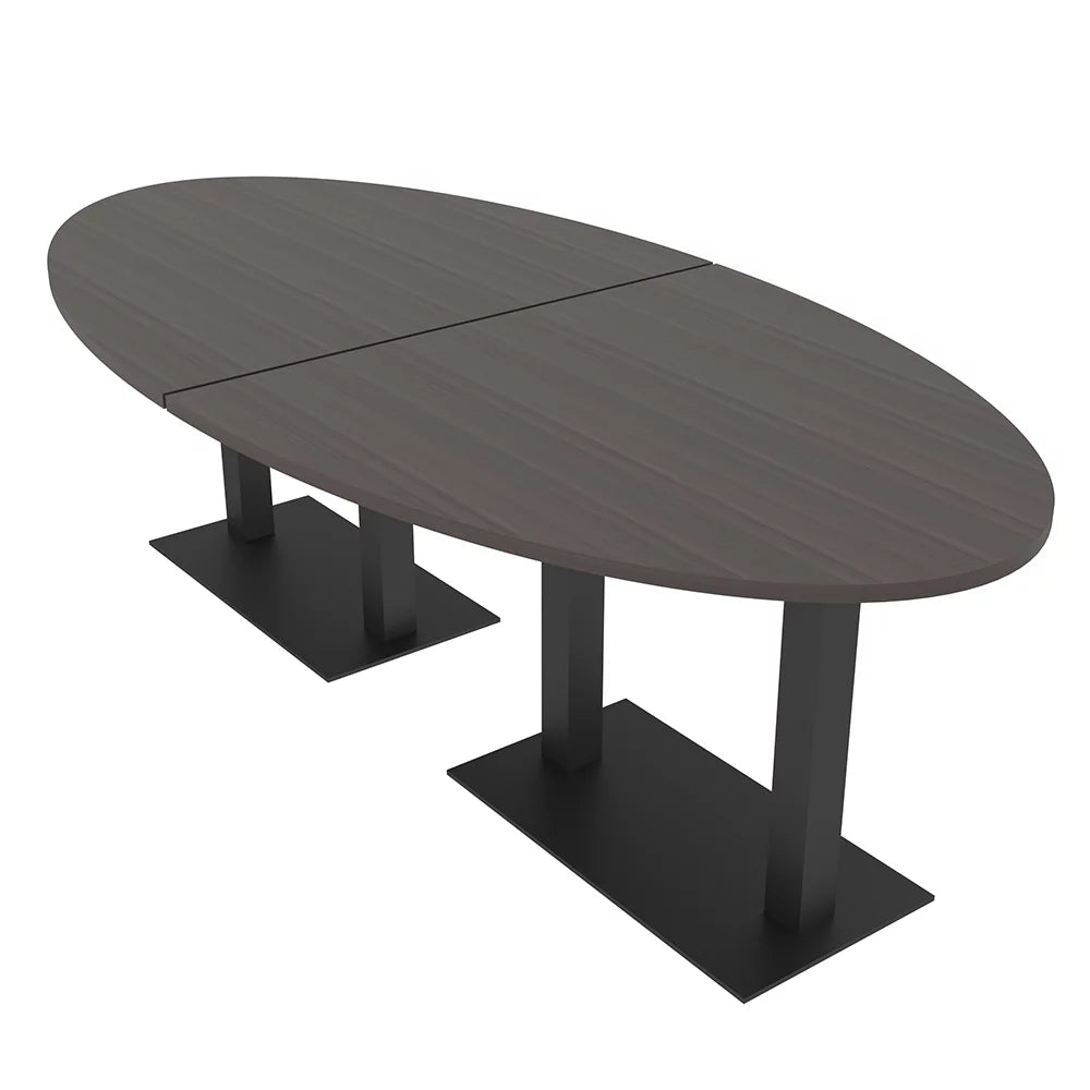 8X4 Oval Conference Table with Power Modules O224