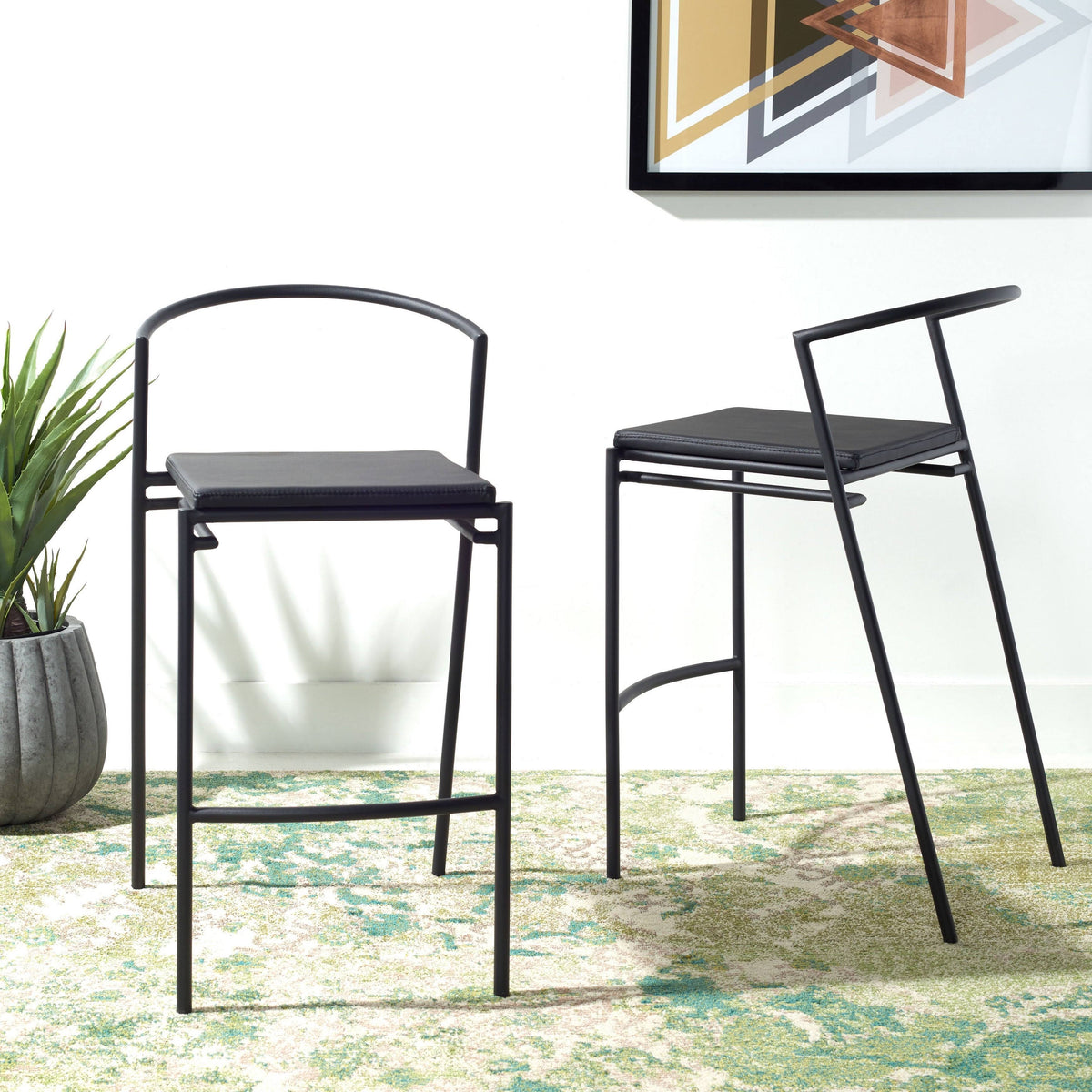 26-inch Counter Stool White/Black V31808
