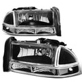 4pcs Replacement Headlight Bumper Lamp Black Housing Clear Side A473945