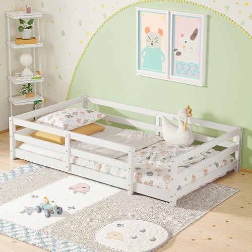 Twin Over Twin Solid Wood Bunk Bed with Trundle and Storage Stairway K650