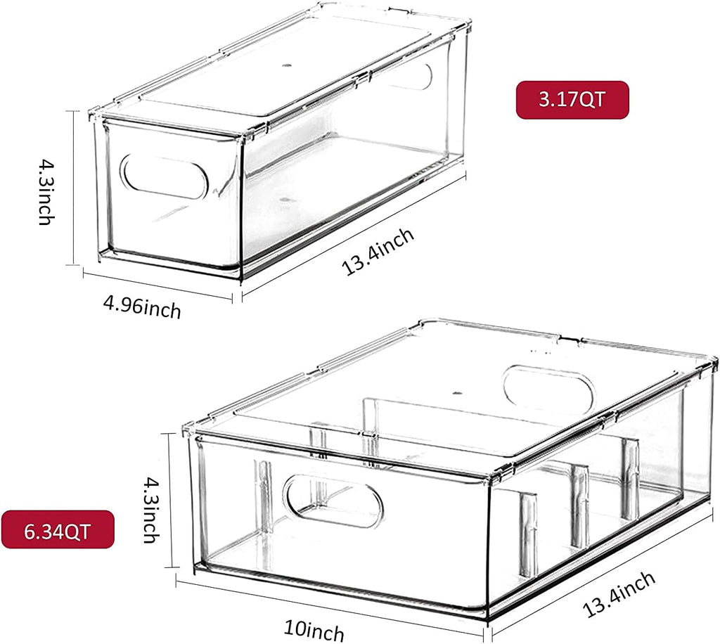 3 Pack Refrigerator Organizer Bins with Pull-out Drawer V353631