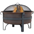 Bronze Steel Fire Pit with Spark Screen - 29-inch I752132
