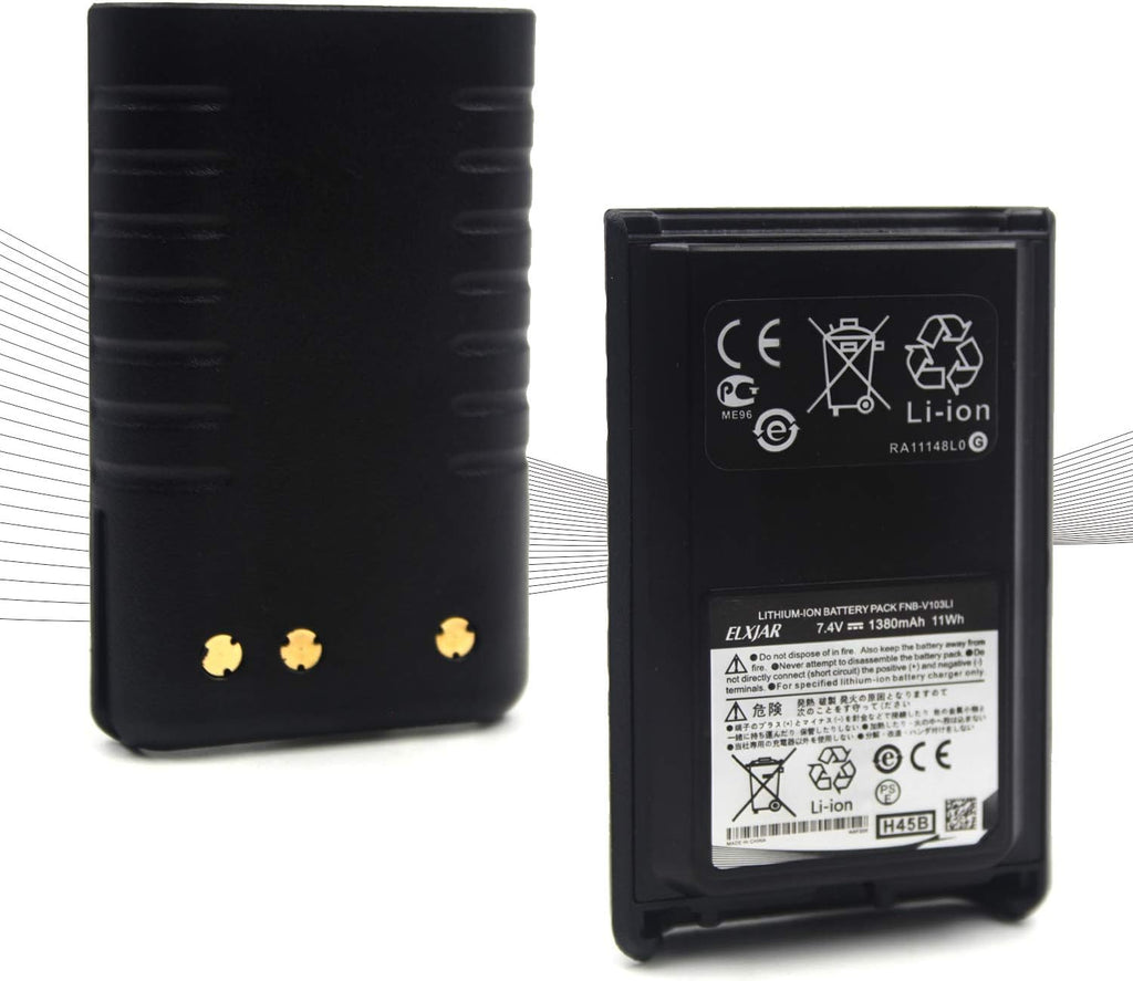 (2-Pack) 7.4V 1380mAh Li-Ion Replacement Battery for Vertex VX-230 VX-231 VX-234 VX-228 FNB-V103LIA FNB-V103LI Pack of 2 H47716