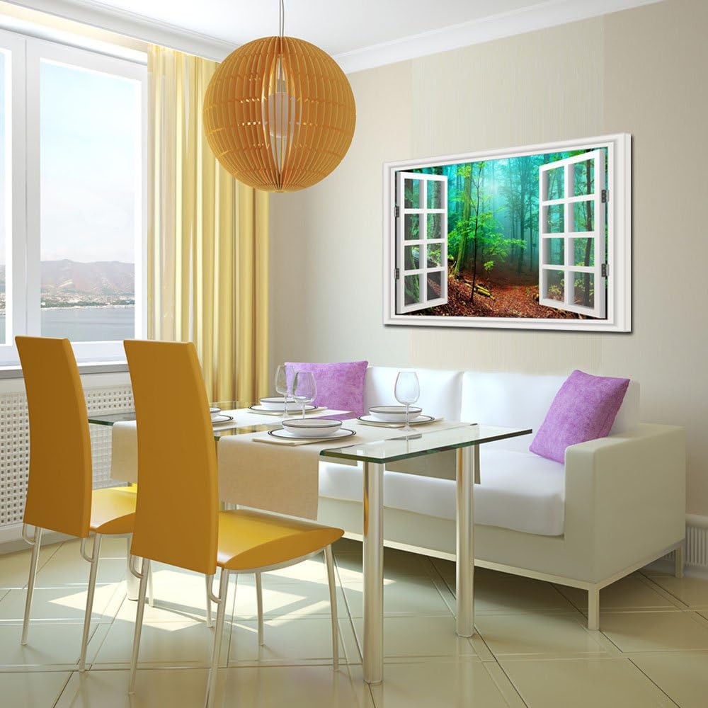 Canvas Print Wall Art Green Forest Landscape Picture Q382