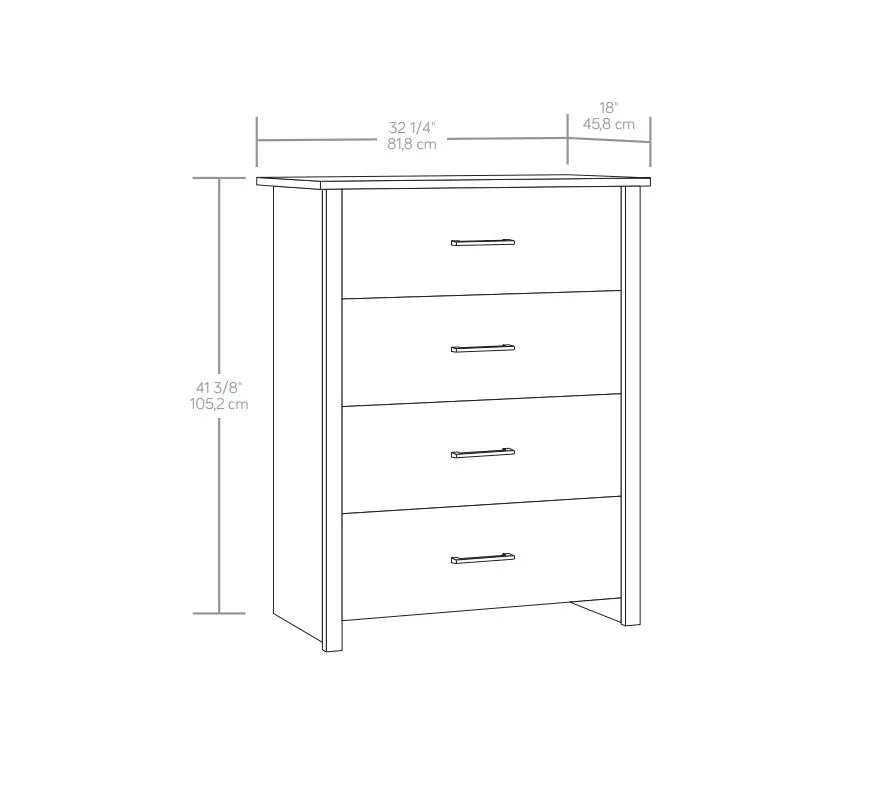 4 Drawer Walnut Finish Dresser D88189