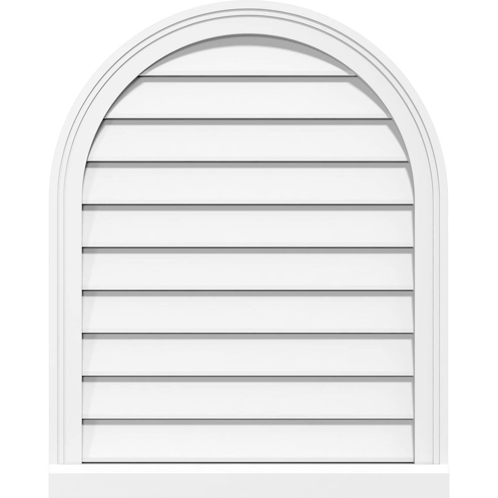 Round Top Surface Mount PVC Gable Vent with Brickmould L2723