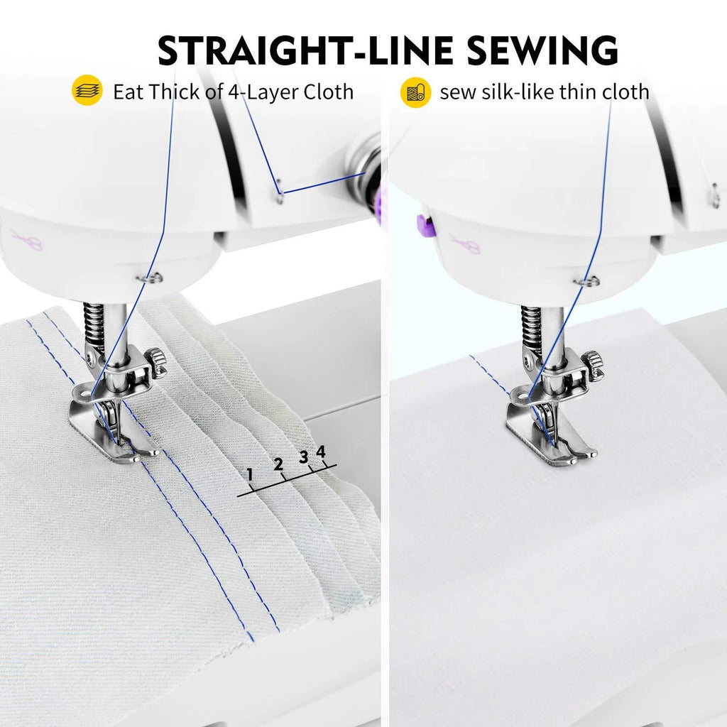 White Mini Sewing Machine with Extension Table B443