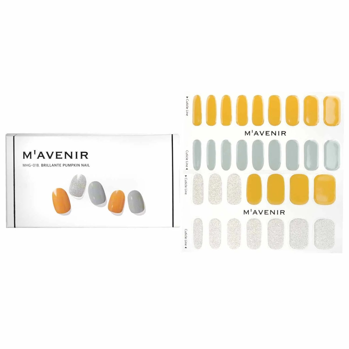 Yellow Pumpkin Nail Sticker 32pcs T919