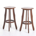 Acacia Wood Barstools, Set of 2, Dark Brown A918