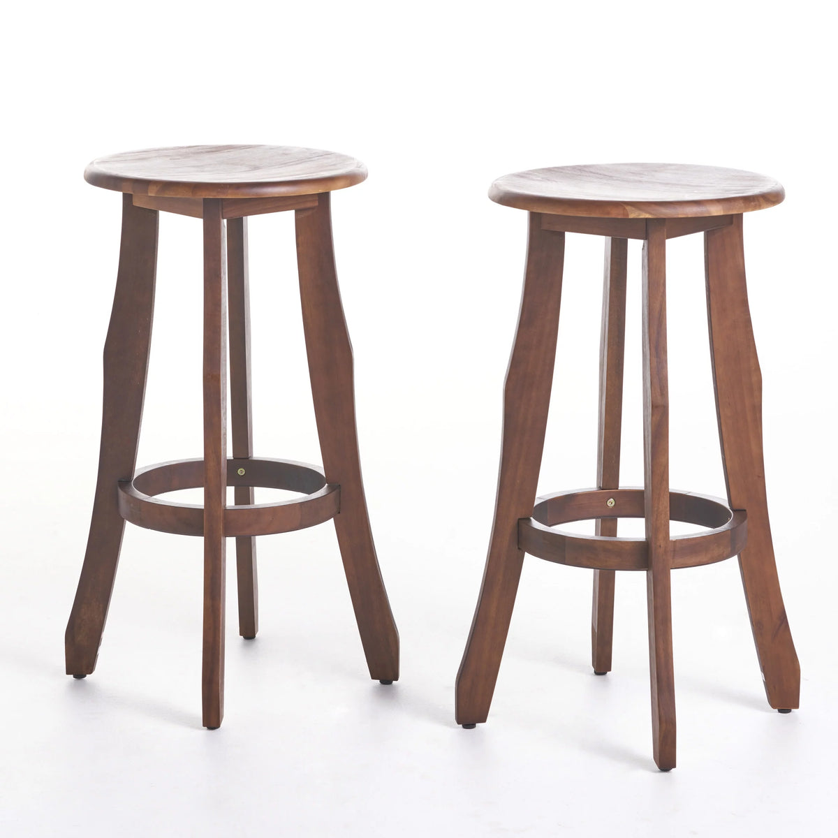 Acacia Wood Barstools, Set of 2, Dark Brown A918