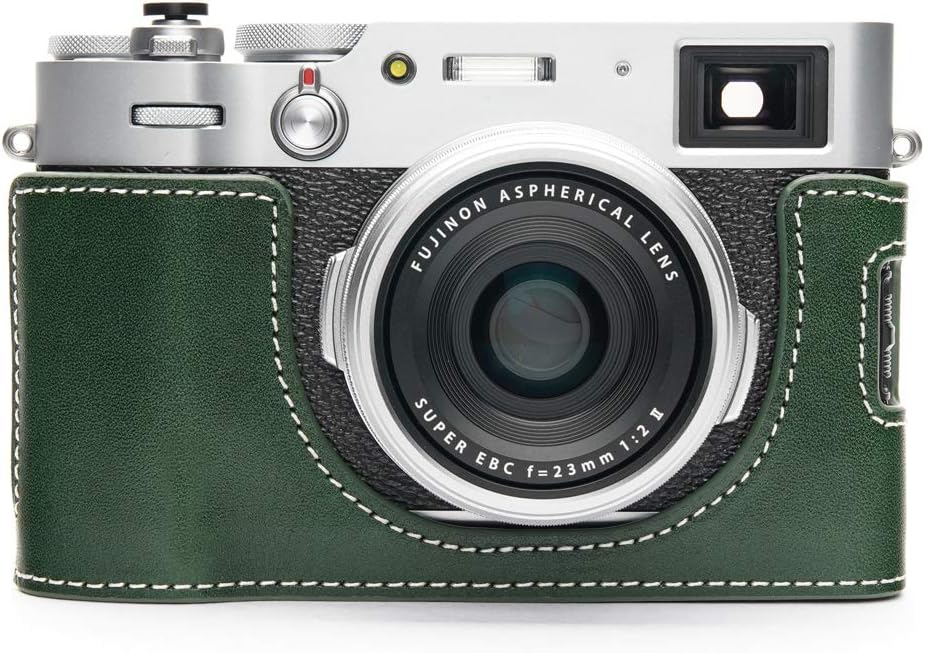 Black Leather Half Camera Case Bag Cover with Hand Strap S617