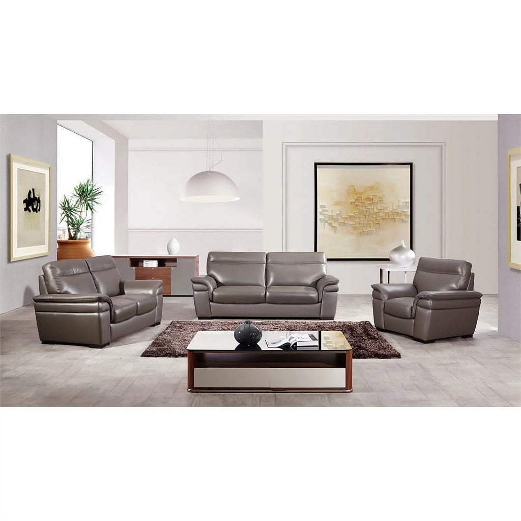 Taupe Italian Leather Loveseat F86021