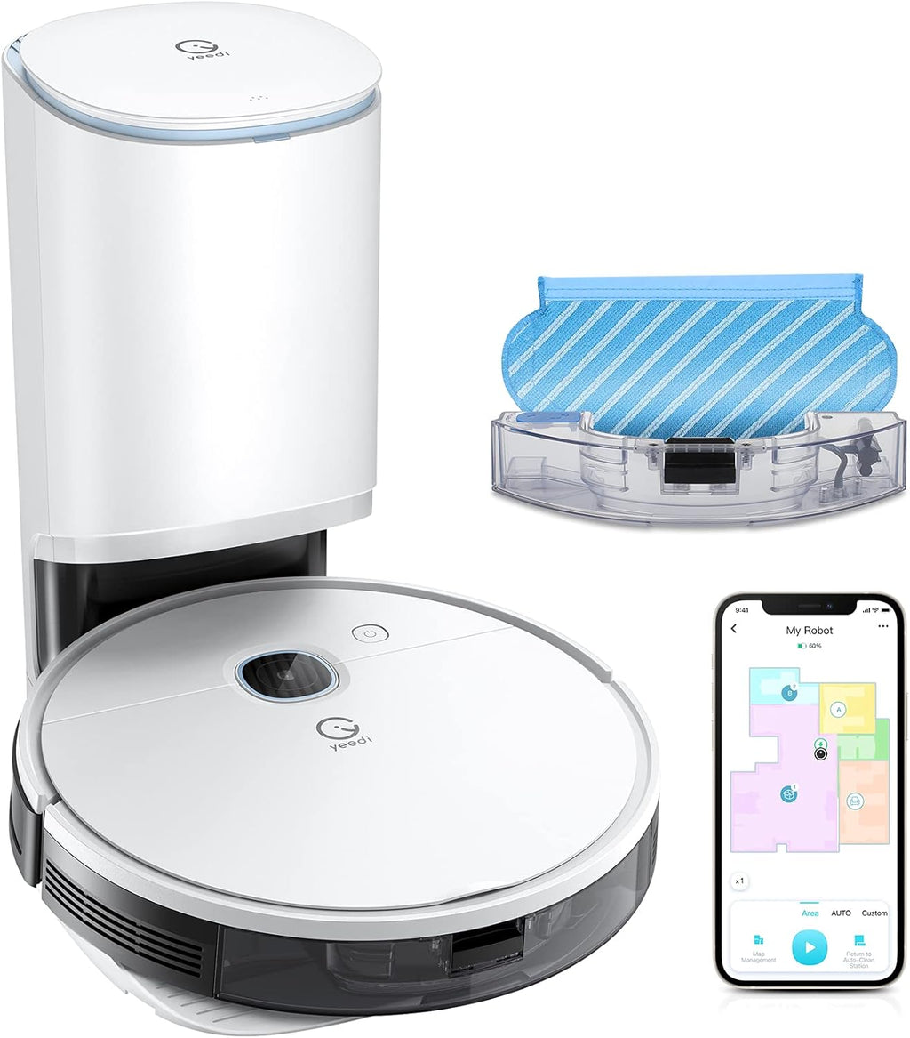 Robot Vacuum and Mop, Self-Emptying, 3000Pa Suction, 200mins Runtime G6968