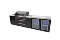Black Stainless Steel Grill Island with Beverage Center and Fridge Cabinet E869927