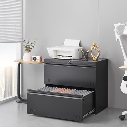 Black Metal Storage Cabinet with Adjustable Shelves O8030