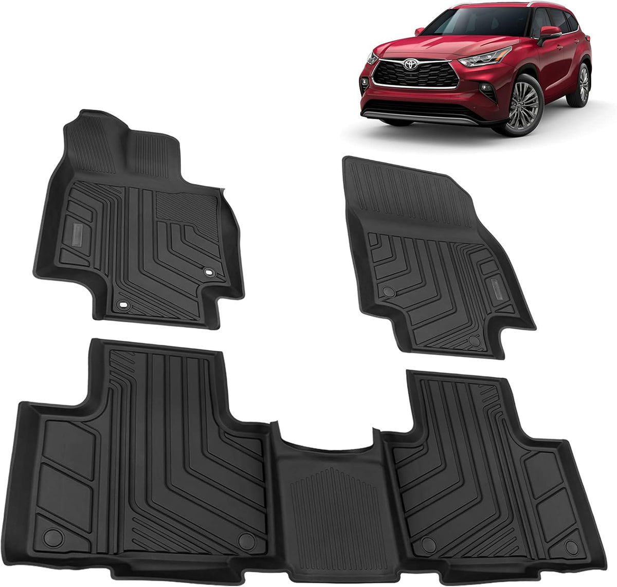 3D All-Weather Floor Liners Full Set for Ford Bronco 4 Door P8332