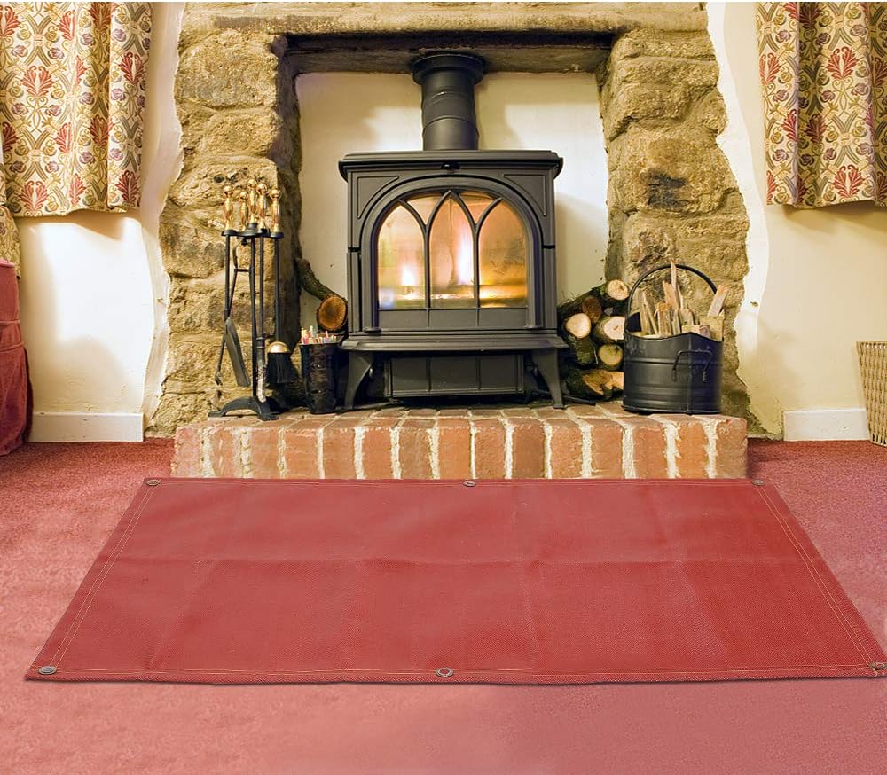 Fireproof Silicone Fire Pit Mat, Washable, 70”×58”, Pack of 2 C3996